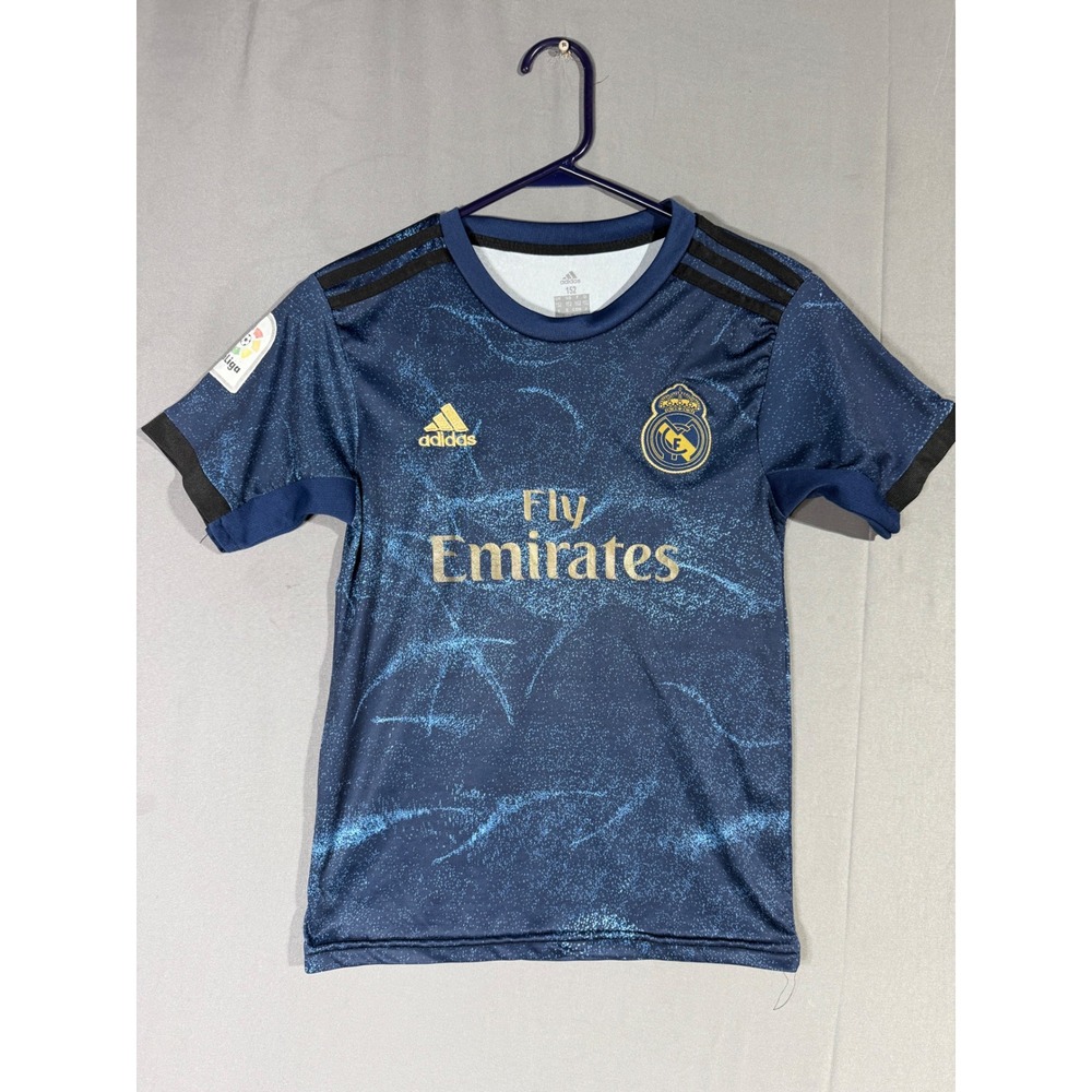 Kids Real Madrid Soccer Jersey JOVIC 18‎ Adidas ClimaCool Navy Gold Size 152